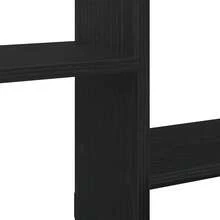 Larryhot Estante cubo de pared 5 compartimentos madera ingeniería negro, Fácil de montar, elegante y hermoso, y conveniente para almacenar artículos, es una opción ideal para el almacenamiento y la decoración del hogar. - Negro - Ver 6