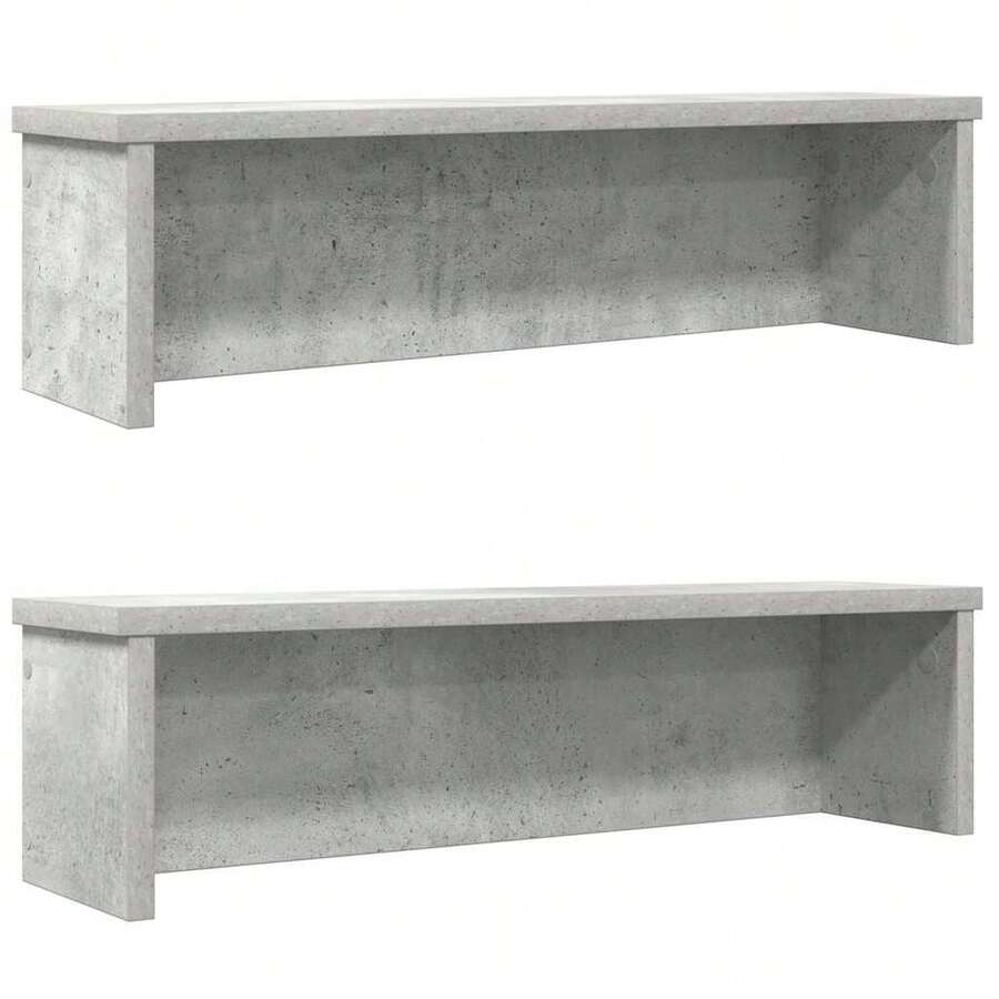 VidaXL Étagères de Cuisine empilables 2 uds gris béton 50x15x16 cm - Gris - Ver 1