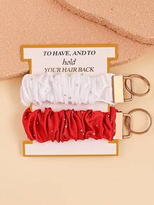 1张卡片式弹性钥匙扣，适合作为礼物送给女士、家人，也适合节日、派对等场合，弹簧钥匙圈腕带钥匙链，礼品 - 彩色 - 查看 6