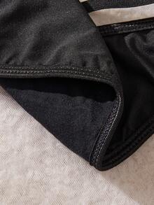 性感女士内衣，黑色简约俏皮低腰丁字裤，适合情人节、夜店、卧室穿着 - 黑色 - 查看 7