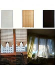 Rèm xếp ly cản sáng không cần khoan, kích thước điều chỉnh được, có thể gấp gọn, phù hợp cho phòng ngủ, phòng khách, phòng tắm, văn phòng, dễ mang theo và sử dụng, che nắng, bảo vệ sự riêng tư, trang trí nhà theo phong cách tối giản hiện đại, bao gồm 2 kẹp trong suốt. - Nhiều màu - Xem 13