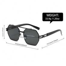 Dual-Bridge Multi-Frame Glasses, Unisex, Hollow-Out Temples, Suitable For Music Festivals And Street Outfits