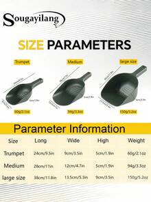 SOUGAYILANG Thick ABS Hollow Shovel |Fishing Feeding Spoon Bait Spoon Anti-Slip Handle | Multi-Purpose For Fishing Bait/Gardening/Camping | Screen Impurities & Drain Water