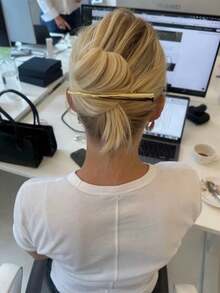 1pc/3pcs High Quality Alloy Pointed Hair Clips, Nape Hair Clips, Straight Bar Hair Clips, Exquisite & Fashionable Multifunctional Hair Accessories, Large Duck Bill Hair Clips - Gold - View 9