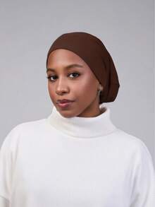 1pc Women's Classic 2-In-1 Turban Headscarf & Non-Slip Hair Clip, Pleated Design, High-Elasticity Jersey Fabric, Moisture-Wicking & Breathable, Suitable For Muslim Daily Life And Gatherings - Multicolor - View 19