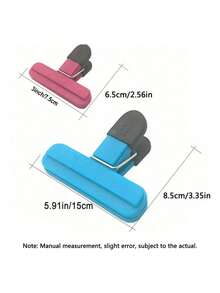 2 Food Bag Clips, Large Potato Chip Bag Clips, Heavy-Duty Sealing Clips, Reusable Airtight Clips, Suitable For Various Production Bags And Plastic Bags, Kitchen Organizers And Storage, Kitchen Accessories - Multicolor - View 2