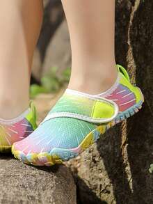 1 Pair Kids Comfortable Breathable Upper Rubber Sole Hook & Loop Water Shoes, Suitable For Beach, Stream Trekking, Outdoor Activities, Swimming, Running, School Activities - Multicolor - View 4