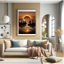 5D Landscape Diamond Painting Kits For Adults, Sunset Scenery Diamond Art Kits For Adults Beginner, DIY Full Drill Diamond Dots Gem Painting For Home Decor 12x16 Inch - KM116-1 - 查看 5