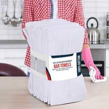Utopia Towels Kitchen Bar Mops, Pack Of 12, 16 By 19 Inches, 1OO% Cotton Super Absorbent White Towels, Multi-Purpose Cleaning Towels For Home And Kitchen Bars,12Pack,White - 白色的 - 查看 6