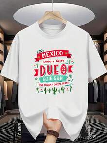Camiseta de Algodón 100% para Hombre - Manga Corta, Cuello Redondo, Estampado Digital, Cómoda para Todas las Estaciones, Lavable a Máquina, Ideal para Salidas Diarias, Cuello Redondo, Diseño Circular, Camiseta Casual de Verano T-shirt Vintage-style sci-fi illustration: bald muscular figure holding grotesque multi-limbed creatures against - Blanco - Ver 1