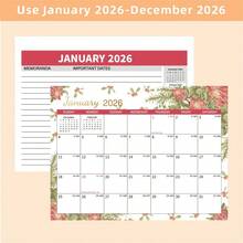 Calendario de escritorio de espiral de doble cara 2026, suministros de oficina y estudio, planificador anual, lista de tareas, planificador mensual/diario, regalo - Multicolor - Ver 3