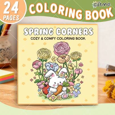 GDTME SPRING CORNERS: Bold-Easy Patterns Coloring Book For Adults Cute Drawing Book Perfect Gift For Ramadan, Valentine's Day, Christmas Party, Halloween And Birthday-Cute Scene Coloring For Stress Relief: Suitable For Friends Who Love Coloring And Back To School(Cozy Space Coloring)