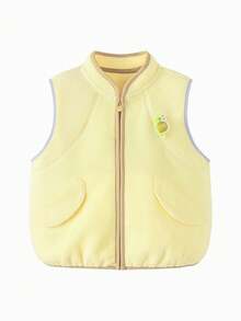 mini bala Jachetă antistatică din fleece pentru copii, unisex, material plușat cald, îmbrăcăminte pentru exterior, primăvară - galben de molii - Vizualizare 4