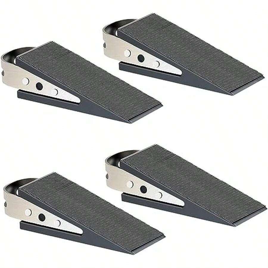 4 Tope de la Puerta, Resistente cuña de Goma Antideslizante Tope de Puerta Resistente,Cuñas para Puertas Antiarañazos, Topes para Puerta de Piso Apto para Cualquier Tipo de Superficie.(Paquete de 4) - / - Ver 1