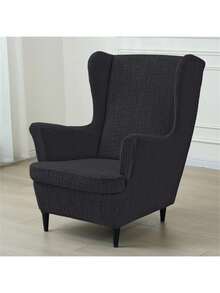 2pcs/Set Elastic Wingback Chair Cover Relax Wing Armchair Slipcover With Seat Cushion Cover Soild Color Single Sofa Slipcover - Multicolor - View 11