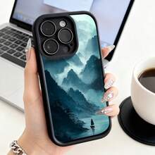 Funda de teléfono de moda, compatible con varios modelos de ,  y , diseño de paisaje de montaña para fundas de ,  y , protector de teléfono, funda de pareja, regalo para novio o novia, presente de vacaciones, este es un regalo popular para amigos o socios, adecuado para ocasiones de negocios. Duradera, resistente a las manchas y a las huellas dactilares, esta nueva funda para teléfono de hombres y mujeres es un gran regalo. - Burdeos - Ver 3