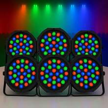 Luz LED de Escenario 36W RGB, 6PZ-Luz de Discoteca con Control Remoto, Luz de Fiesta con Efectos Multicolor, Iluminación DJ para Boda, Evento y Bar,36986070 - Naranja - Ver 1