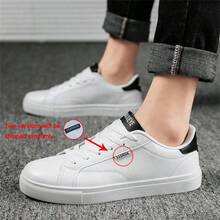 Men's Casual Shoes, Fashion Sneakers, Versatile & Comfortable Breathable White Shoes With Anti-Slip Rubber Soles, Suitable For All Seasons - Black and White - View 7