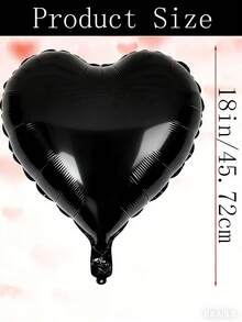 10 piezas de globos de foil en forma de corazón negro de 18 pulgadas, adecuados para decoración de boda, cumpleaños, aniversario, Día de San Valentín, decoración de interiores - Negro - Ver 6
