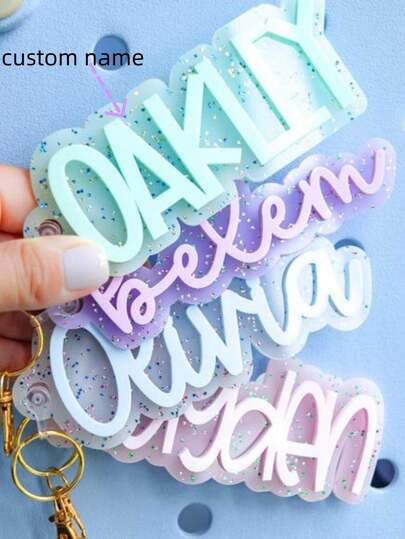 Backpack Name Tag ,Backpack Name Keychain For Kids, Personalized Name Tag, Diaper Bag Tag,Lunch Box Tag,Kids Tag,Glitter Name Tag