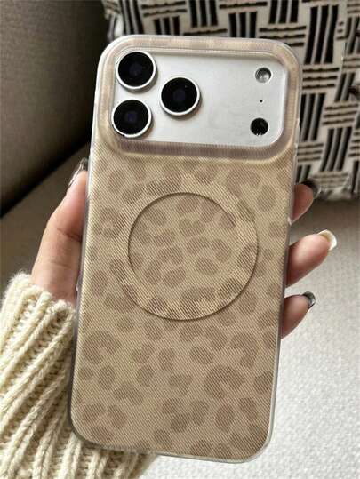 1个时尚豹纹磁吸无线充电果冻手机壳，适用于 17 Pro Max、17 Pro、17、16 Pro Max、16 Pro、16、15 Pro Max、15 Pro、14 Pro Max、14 Pro、13、12 Pro Max、11、16、15、14 Plus，送给女孩的奢华礼物，柔软防震后盖，保护手机