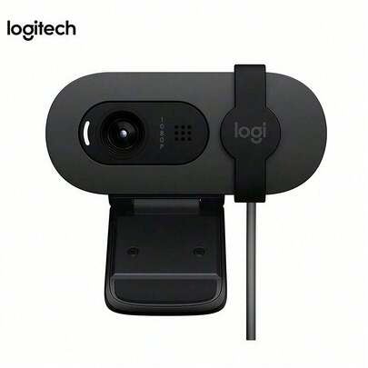 Logitech Brio 95 Webcam, 1080P HD Quality, Physical Slider Design, Built-In Noise-Canceling Microphone, Stable Connection Suitable For Online Teaching, Black.
