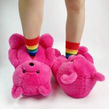 Women's Cotton Piush Adult Slipper Bear Slippers House Slippers Shoes - Flipflop - 玫瑰紅 - 查看 5