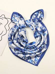 1条2026女士缎面围巾，采用水墨梅花印花，简约休闲，百搭实用，适合四季日常佩戴。 - 彩色 - 查看 7