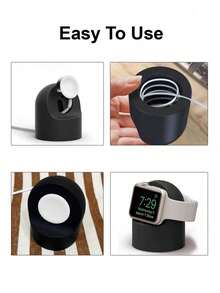 1pc Silicone Charging Stand Holder Compatible With Apple Watch Series 10/9/8/SE/7/5/4/3/2/1/Ultra, Fits 46mm, 49mm, 45mm, 44mm, 42mm, 41mm, 40mm, 38mm, Multi-Color, Suitable For Bedside, Office Desk, Bookshelf (Charging Cable Not Included)