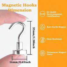 1/5/10pcs Strong Magnetic Hooks With Magnet And Hanger, No Nails Needed For Hanging, Suitable For Refrigerator, Kitchen, Cruise, Grill, Garage And Storage Space