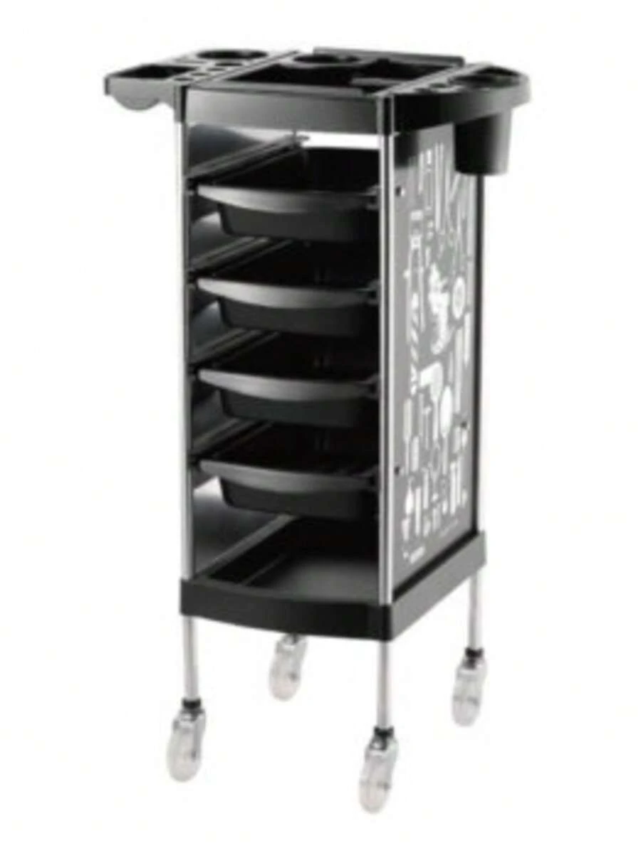 Carrito Auxiliar Salon De Belleza Peluqueira Barberia - Negro - Ver 1