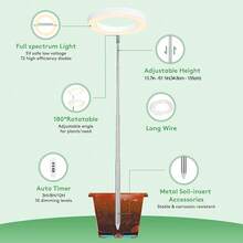 1-Piece Set Of Full-Spectrum LED Plant Grow Lights, USB Powered Indoor Plant Lights, Made Of PVC Material, With Adjustable Height And Brightness, Suitable For Potted Flowers, Succulents And Small Plants - Multicolor - View 5