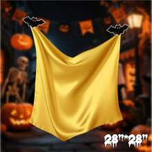 Lilike Silk Feeling Square Neck Scarf 28inch X 28inch Ascot For Women Men Retro Cosplay Halloween Accessory,28inchx28inch,Yellow - 黃色 - 查看 6
