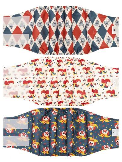 3pcs Washable Male Dog Belly Wrap - Washable Male Dog Abdominal Wrap, Puppy Diaper, Suitable For Small Dogs