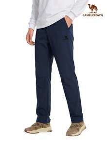 CAMEL CROWN Men's Soft Shell Fleece Lined Casual Sweatpants, Warm, Windproof, Waterproof, Anti-Static, Suitable For Autumn/Winter - Dark Blue - View 1