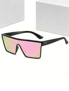 1副方形镜框时尚骑行驾驶朋克风超酷眼镜，适合旅行、骑行和外出佩戴 - 彩色 - 查看 9