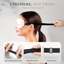 Euuztu Sleep Silk Eye Sleeping, Soft Blackout Eye Women Men, Adjustable Straps, Suitable Travel, 3 Pack, Black-Purple-Navy,8.86 * 4.92 Inches - 黑灰藏青色 - 查看 3