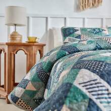 3pcs Quilted Bedspread, Evenly Stitched Craftsmanship, Soft & Skin-Friendly Fabric, Warm & Cozy, Suitable For Bedroom, Sofa Decoration, Thoughtful Gift For Family & Friends, Practical And Adds Comfort To Home Decor - Royal Blue - View 5