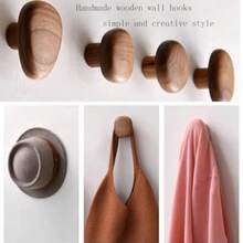 XGKGancos de Madera para Aigos 4  ooks Percero de Madera Ganco de Madera de Un Cono Montado En Pared Percero de Pared Rústico para Sala de Estar Aigos Colgantes Soreros - Se muestra - Ver 5