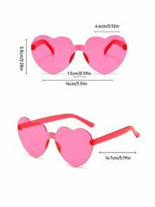 1 pieza Gafas con forma de corazón lindas, adecuadas para tomar fotos - Rosa Fucsia - Ver 6