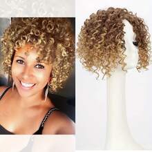 8英寸单片装短卷发假发片发夹式假发片，适合稀疏脱发人士，可作发饰使用。 - 彩色 - 查看 10