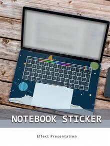 2pcs Printed Pattern DIY Scratch-Resistant Protective Stickers For 15.6-16 Inch Laptops, Compatible With HP, Apple, Asus, Compaq, - Multicolor - View 4