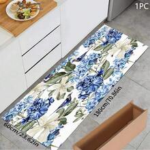 1 pieza Estera absorbente con estampado floral azul para cafetera, platos - Estera protectora absorbente de poliéster para encimera de cocina con respaldo de goma antideslizante, para decoración de cocina, bar en casa y mesa de comedor - Multicolor - Ver 10