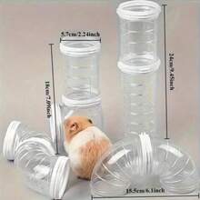 18 Stück Hamster Tunnelsystem - verbindbare Rohre mit Sicherheitsverriegelungsringen, transparente PVC-Röhren für Hamsterkäfige, Kleintiergehege, Aquarien - einfache Montage, platzsparend, Hamster-Training & Spielen (für Hamster, Mäuse und Gerbils), Hamster-Rohre und -Tunnel, Käfigbereicherung, modulares Setup, robuste Konstruktion, Gerbil-Zubehör, Nagetier-Bedarf - Verschiedenfarbig - Übersicht 7
