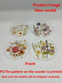 1/2/4个装2D亚克力扁平杯垫，彩色野花图案，适用于婚礼、生日、日常使用、圣诞节、桌面装饰、餐厅、酒吧和家居装饰。它们也是很棒的礼物。 - 彩色 - 查看 9