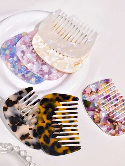 1 Mini peigne mélangeur de couleurs, doux et mignon, à dents larges et arrondies. Outil de coiffure portable, adapté pour une utilisation extérieure et les voyages