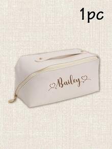 Custom Makeup Bag, Personalized Cosmetic Bags For Women, Customizable Make Up Bag, Customized Name Travel Cosmetic Bag, Toiletry Bag, Makeup Storage, Gifts For Her, Birthday Gifts, Storage, Lightweight, Valentine'S Day, Couples, Families