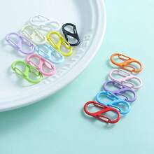 10个装马卡龙色多功能S型登山扣，8字形双向背包挂钩钥匙扣夹，合金扣，实用便捷配件钥匙圈 - 彩色 - 查看 6