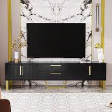 Television Stands & Entertainment Centers - Black + MDF + 60-69 Inches-1 - View 2