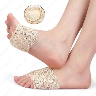 QKC 1双女士前脚掌缓冲垫，加厚减震防滑透气鞋垫